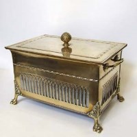 Lot 381 - Brass coal box.