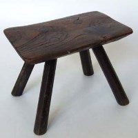 Lot 404 - Child's rectangular elm stool