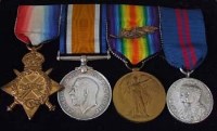 Lot 418 - First World War Group of four awarded to Lt. Colonel L.R. King (Middlesex Regiment)