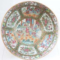 Lot 457 - Cantonese bowl on wood stand
