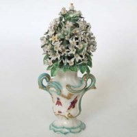 Lot 491 - Derby posie vase circa 1765   the moulded rococo
