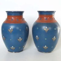 Lot 544 - Pair of Mettlach vases