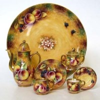 Lot 552 - Royal Worcester miniature coffee set