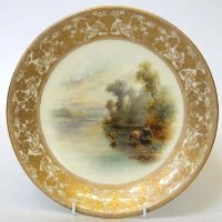 Lot 558 - Royal Worcester plate signed J. Stinton