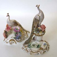 Lot 570 - Royal Crown Derby Two Peacocks