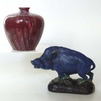 Lot 587 - Royal Lancastrian vase and boar