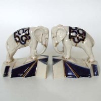 Lot 603 - Pair of Royal dux elephant