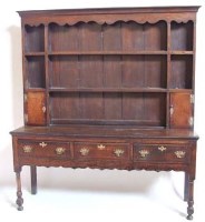Lot 669 - Oak and cross banded dresser complete with rack