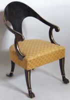 Lot 675 - Ebonised neo-classical chair