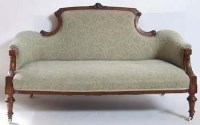 Lot 681 - Victorian walnut sofa