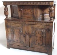 Lot 715 - Oak court cupboard