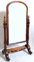 Lot 720 - Mahogany cheval Mirror