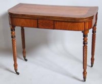 Lot 728 - Satinwood fold over card table