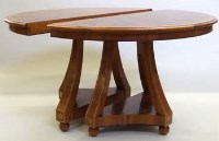 Lot 734 - Silverlining pair of demi-lune side tables