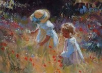 Lot 31 - Dianne Flynn, Sisters in Summertime, acrylic