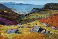 Lot 44 - David Edwards, View Towards Carmarthen, oil