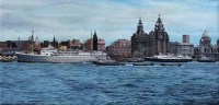 Lot 50 - John M. Hardisty, Liverpool in early 1970, oil