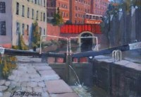 Lot 54 - David Edwards, Manchester canal scene, oil
