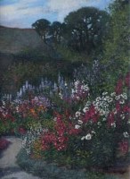Lot 58 - Guy Kortright, Cottage garden, oil
