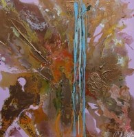 Lot 73 - Danny Cawley, Dreams in Gold and Blue, oil
