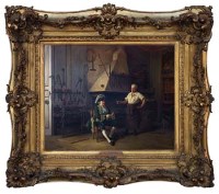 Lot 119 - Eugene Fichel, La Forge du Roi Louis XVI, oil