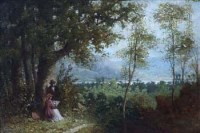 Lot 123 - English School, 19th Century, Overlooking the Lake, oil