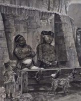 Lot 166 - F.J. Hassall, Stocks & Shares and Animal Hospital, monochrome wash (2).