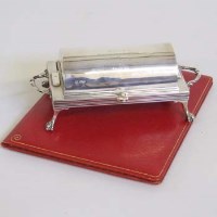 Lot 180 - HM silver roll top standish and presentation certificate