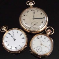 Lot 347 - Three Gold pocket watches.