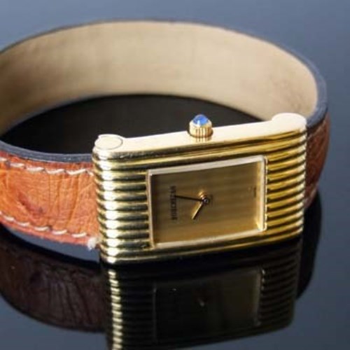 Lot 365 - Boucheron 18ct yellow gold rectangular wrist