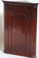 Lot 700 - George III Oak Corner Cupboard