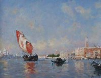 Lot 5 - P. Martin, Venice, oil