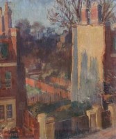 Lot 33 - S.T.C. Weeks, 4 assorted oil paintings and a woodblock print of Chipping Campden (5)