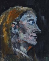 Lot 48 - J.L. Isherwood, Shawled Woman, oil