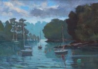 Lot 66 - David Edwards, Helford River,Cornwall, oil