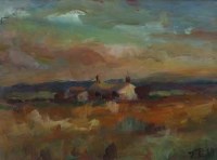Lot 67 - Joyce Parfitt, Autumn Cottage, North Wales, oil