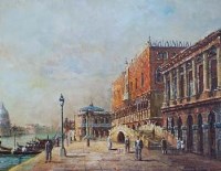 Lot 74 - S. Conti, The Doge's Palace, Venice, oil