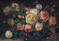 Lot 76 - English School, 20th century, Floral study, oil