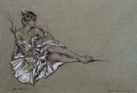 Lot 82 - Sir William Russell Flint, Cecilia, chalk
