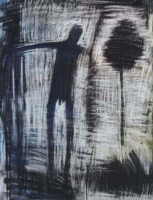 Lot 113 - Tom Wood, Blue Man With A Black Bush, pastel