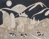 Lot 117 - Kathleen Major, Rural view, ink and Reflections, print (2)