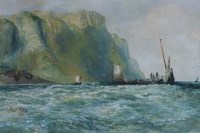 Lot 212 - Albert Pollitt, Coastal scene, watercolour