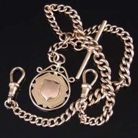 Lot 301 - Albert chain, gold, with medallion.