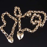 Lot 306 - 10k gold belcher necklace and matching bracelet