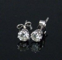 Lot 385 - Pair 9ct gold diamond studs