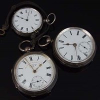 Lot 391 - Three silver cased keywind pocket
