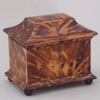 Lot 428 - Tortoiseshell tea caddy