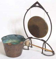 Lot 435 - Art Nouveau gong and a jardiniere.