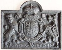 Lot 444 - Cast iron fire back.