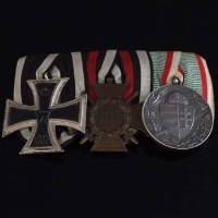 Lot 457 - Imperial German group of three: Iron Cross; Cross of Honour and Hungarian Horty medal.